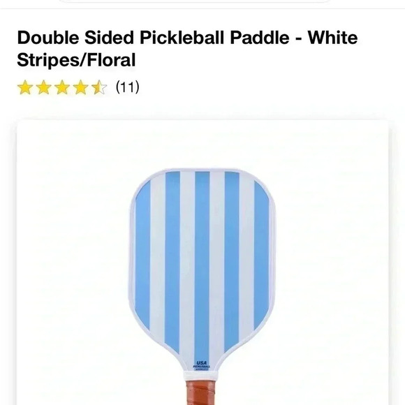 NWT Double Sided Pickleball Paddle - White
Stripes/Floral - Picture 8 of 8